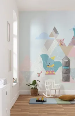 Zdjęcie produktu dla Tapeta flizelinowa Komar "Dumbo latający słoń" - rozmiar: 300 x 280 cm (szerokość x wysokość), 6 paneli