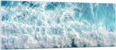 Produktbild von Bilder auf glas - Meer Welle Ozean - 140x50cm - Glasbilder - Wandbilder - Kunstdruck - zum Aufhängen bereit - Wanddekoration aus Glas - Glas Bilder - Wandbild auf Glas - Einteilig - GAB140x50-4067