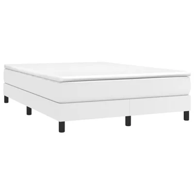 Produktbild von Boxspringbett mit Matratze Weiß 140x190 cm Kunstleder