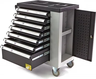Obrázek produktu pro vozík na nářadí HBM se 7 zásuvkami – 77 cm – šedý