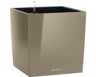 Obrázek produktu pro LECHUZA CUBE 50, Květináč, Volně stojící, Polypropylen (PP), Světle hnědošedá, Vnitřní, Černá
