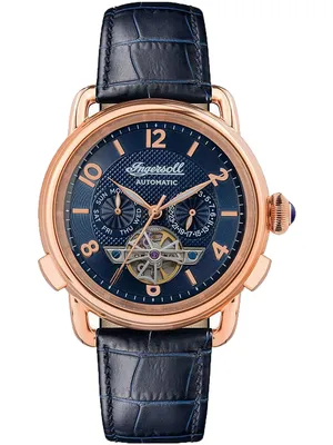 Produktbild von Ingersoll I00902B Herren-Uhr The New England Analog Automatik Leder-Band Ø 44 mm