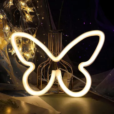 Zdjęcie produktu dla Motyl Deco Led Neonowa dekoracja ścienna, lampka nocna na Boże Narodzenie Dziewczynki Prezent urodzinowy Pokój dzienny Sypialnia Pokój Dekoracja ścienna