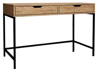 Image de Bureau d'étude Table de travail en bois MDF mélaminé pin atlantique 120 x 55 x 77,4 cm