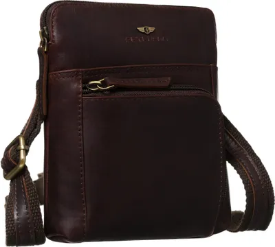 Obrázok produktu pre Peterson Pánska kožená crossbody taška hnedá 19,5x16x4 cm