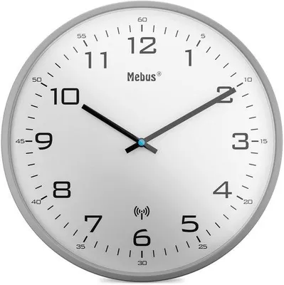 Obrázek produktu pro Tiché nástěnné hodiny, 30 cm, šedé, bílé, model 13081