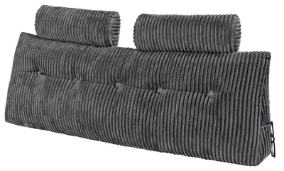 Productafbeelding van VEVOR Hoofdkussen, wigvormig hoofdkussen, nekkussen (Queen size) met 2 zijvakken en 2 hoofdsteunen, bedkussen met wasbare flanellen hoes, geschikt voor lezen, spelen en werken, grijs (1510 x 205 x 530 mm)