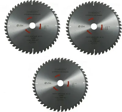 Produktbild von Metabo Kreissägeblatt Sägeblatt 254 mm Z48 5°Neg. 3 Stück für Bosch GCM GTS