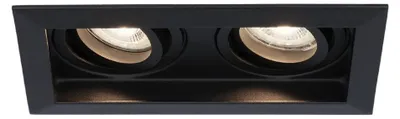 Image de HOFTRONIC - Spot encastrable LED double carré 8W 690lm 4000K GU10 dimmable noir
