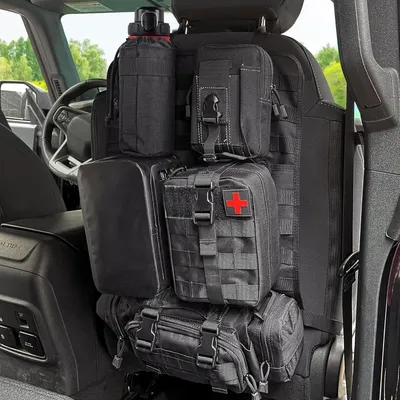 Image de Organisateur pour siège auto, avec 5 poches Molle, universel et étanche