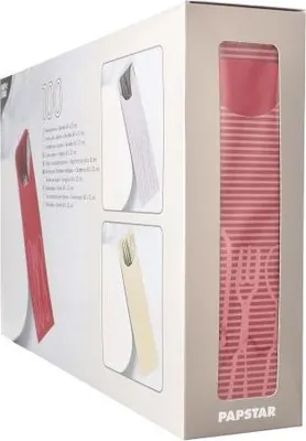 Produktbild von Bestecktaschen 23,5 cm x 7,3 cm bordeaux inklusive farbiger Bistro Serviette