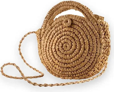 Produktbild von Runde Stroh-Crossbody-Strandtasche – Sommer-Strand-Crossbody-Handtaschen mit Reißverschluss für Damen