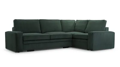 Produktbild von AX LIVING Cord Schlafsofa Ecksofa grün Treville mit Schlaffunktion R