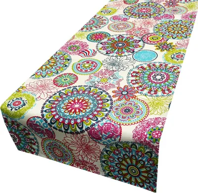Produktbild von Schöner Leben Tischläufer Blumen Mandala bunt 40x160cm