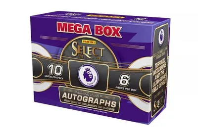 Produktbild von 2023/24 Panini Select Premier League Fußball Mega Box + Gratis Card Up Schutzhüllen!