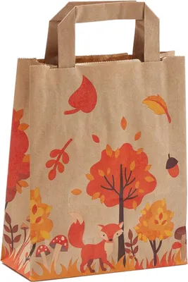 Produktbild von Papiertragetasche Motiv "Herbst", 18 + 8 x 22 cm, 10 Stück