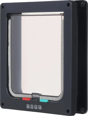 Produktbild von Famanu Katzenklappe mit Magnet - 25 x 23,5 cm - Schwarz