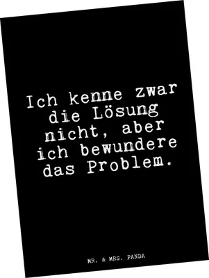 Produktbild von Mr. & Mrs. Panda Postkarte Ich kenne zwar die... - Schwarz - Geschenk, Spruch, Fotokarte, Sprüche, Problemlösung, Grußkarte, Onkel, Ansichtskarten, Ansichtskarte, Problem