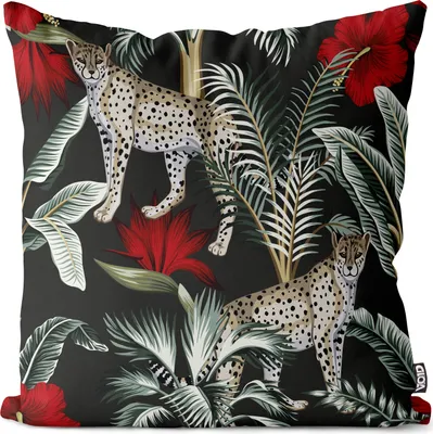 Produktbild von VOID Vintage Leopard Tropenwald Kissenbezug Kissenhülle Sofakissen Kissen Deko Outdoor-Kissen Dekokissen