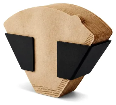 Produktbild von Kaffeefilterhalter Größe 4 Schwarz – Selbstklebend ohne Bohren – Aufbewahrung für Filtertüten beim Camping, an der Wand & im Küchenschrank – Halterung für Kaffeefilter 1x4