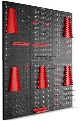 Produktbild von tectake® Werkzeuglochwand Jonah sechsteilig Belastbarkeit 4 kg pro Platte