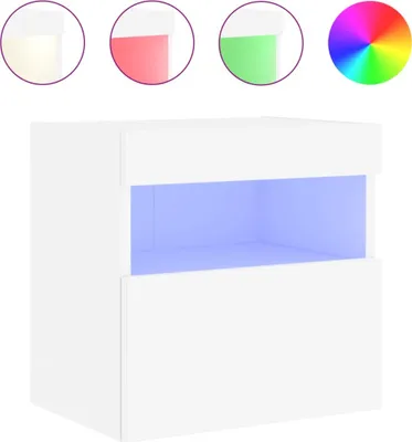 Produktbild von vidaXL TV-Wandschrank mit LED-Leuchten Weiß 40x30x40 cm