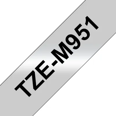 Produktbild von Brother Schriftbandkassette TZE-M951 silber/schwarz 24 mm