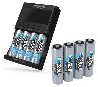 Produktbild von ANSMANN Powerline 4 Ultra Akku-Ladegerät für AA/AAA/C/D NiMH Akkus & Li-Ion Rund