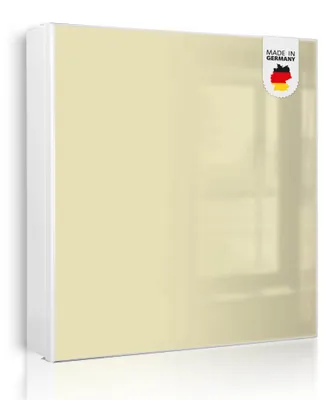 Produktbild von banjado Schlüsselkasten aus Metall, 30x30cm groß mit 32 Haken, als Magnettafel nutzbar, Korpus weiß, Anschlag links, Beige [SKGW2-0022]