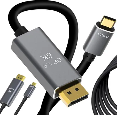 Obrázok produktu pre Verk 06315 Kábel displayport usb type-c 1.4 video audio usb-c 8k 4k 2k 1,8 m