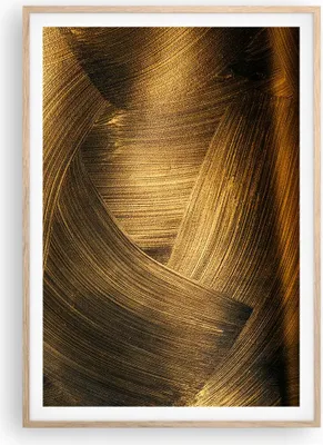 Produktbild von Gerahmtes Poster - Rahmen in heller Eiche - Abstraktion Gold Textur - 70x100 cm - Wand Bild - Wanddeko - Wandbilder - Kunstposter - Wandposter - Bilderrahmen - Bilder - Kunstdruck - P2NPA70x100-4477