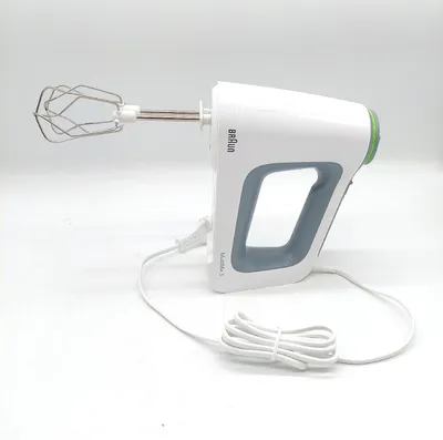 Produktbild von Braun MultiMix 5 HM 5137, Handmixer, Grau, Weiß, Schlagen, Kneten, Mixen, Tasten, Drehregler, 0,5 l, Edelstahl