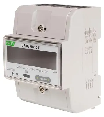 Productafbeelding van Twee-tarief stroommeter, 3-fasig, 2-weg met Modbus RTU, voor indirecte meting, model LE-03MW-CT