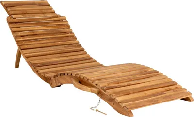 Productafbeelding van Rootz Ligbed - Buitenligbed - Relaxstoel - Stijlvol en comfortabel - 160x50x25cm, teakhout
