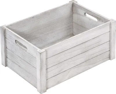 Produktbild von Aufbewahrungsbox / Holzkiste - Antik Weiß - 40,5 x 30,5 x 20cm