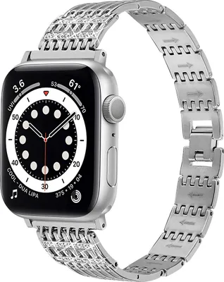 Image de Eko, bracelet pour Apple Watch 42/44/45mm acier inoxydable strass, argent