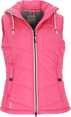 Produktbild von Dry Fashion Damen Steppweste Rügen mit abnehmbarer Kapuze - Leichte Weste mit taillierten Schnitt in Pink Größe 42