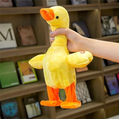 Immagine prodotto di Giocattolo parlante, carino, imita i rumori, canta, cammina, peluche educativo per bambini, amici, giallo, tipo di batteria (2 x AA)