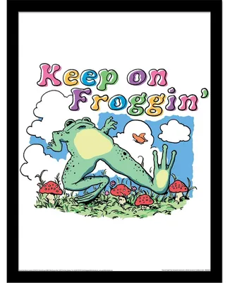 Produktbild von Threadless - "Keep On Froggin" Gerahmtes Poster PM13582 (40 cm x 30 cm) (Bunt)