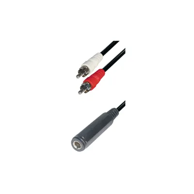 Produktbild von Transmedia Verbindungskabel; 2x Cinchstecker - Klinkenkupplung 6,3 mm stereo, 0,2 m, A 43