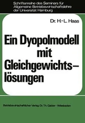 Obrázek produktu pro Ein Dyopolmodell mit Gleichgewichtslösungen