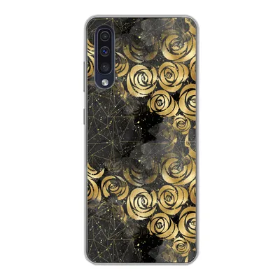 Produktbild von MuchoWow® Handyhülle Schutzhülle Hülle für Samsung Galaxy A30s Marmor - Gold - Rose - Muster Silikon Softcase Handy Hülle - Karteninhaber