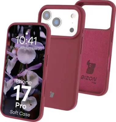 Produktbild von Silikon Handyhülle für iPhone 17 Pro, Bizon Soft Case, Pflaumenfarbe