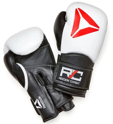 Produktbild von Reebok Combat Leder-Boxhandschuhe 10oz Weiß/Schwarz