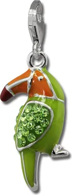Produktbild von SilberDream grün orange Charm Tukan Zirkonia 925 Silber Charms-Anhänger GSC545L