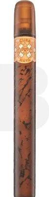 A product shot of a perfume bottle shaped like a cigar.