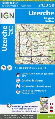 Zdjęcie produktu dla Mapa obszaru Uzerche, Treignac, Seilhac w skali 1:25 000