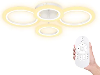 Obrázek produktu pro TRMLBE stropní světlo 60W LED stropní lampa s dálkovým ovládáním stmívatelná kruhová moderní lampa 61x42cm pokojová lampa, do ložnice obývacího pokoje (4 kruhy)