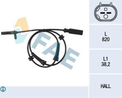 Produktbild von FAE ABS Sensor Raddrehzahl Hinten Links für FIAT QUBO (225) 78049