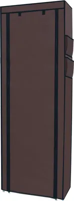 Zdjęcie produktu dla Składana szafa Intirilife 170x58x28 cm w kolorze KOKOS BROWN - Z zamkiem błyskawicznym Szafa ubraniowa Regał na buty z 9 przegrodami - Szafa kempingowa tekstylna